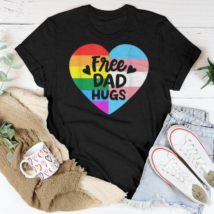 Free Dad Hugs Gay Pride Lgbt Transgender Rainbow Flag Women T-shirt Unique Gifts