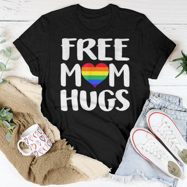 Free Mom Hugs Heart Rainbow Flag Lgbt Pride Month Women T-shirt Unique Gifts