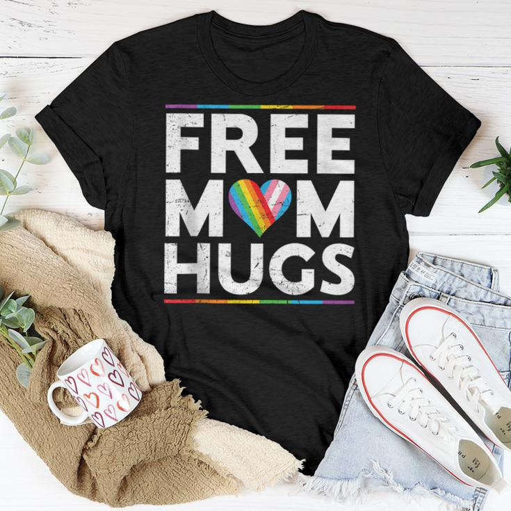 Free Mom Hugs Lgbt Pride Parades Rainbow Transgender Flag Women T-shirt Unique Gifts