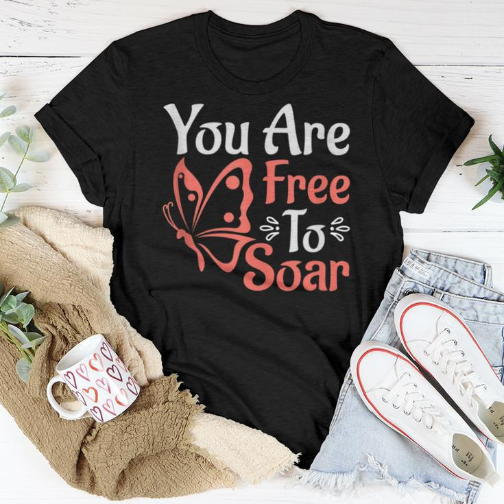 You Are Free To Soar Entomology Butterfly Lovers Quote Women T-shirt Unique Gifts