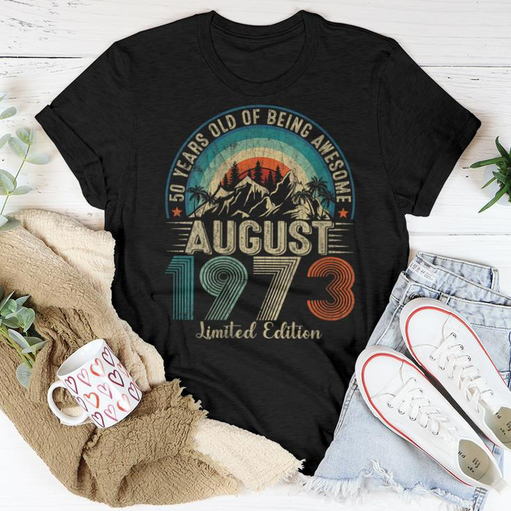 50 Years Old August 1973 Vintage 50Th Birthday Women T-shirt Funny Gifts