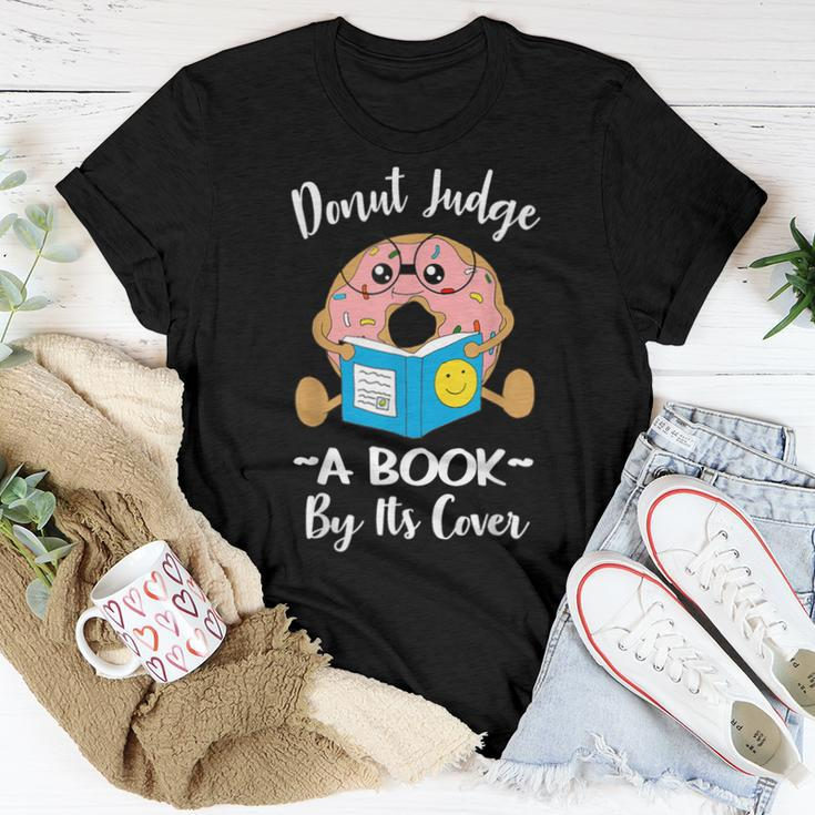 Bookworm Teacher Librarian Reading Donut Pun Literacy Women T-shirt Unique Gifts