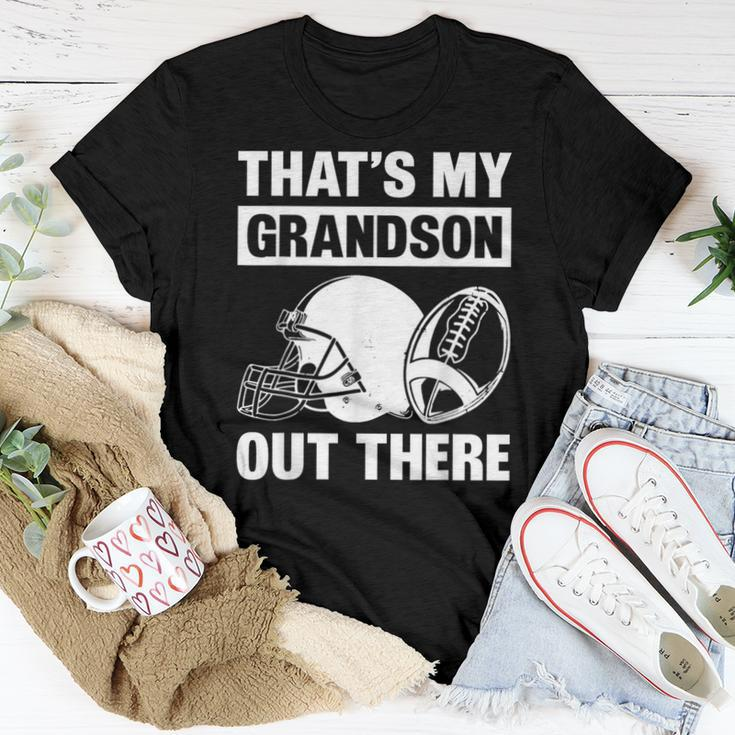 Football Grandma Grandpa That's My Grandson Out There Women T-shirt Funny Gifts