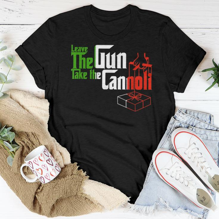 Leave The Gun Take The Cannoli Italian Flag Women T-shirt Funny Gifts