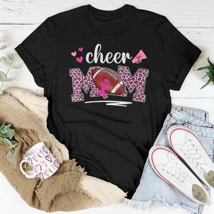 Game Day Football Cheer Mom Pink Leopard Breast Cancer Women T-shirt Funny Gifts