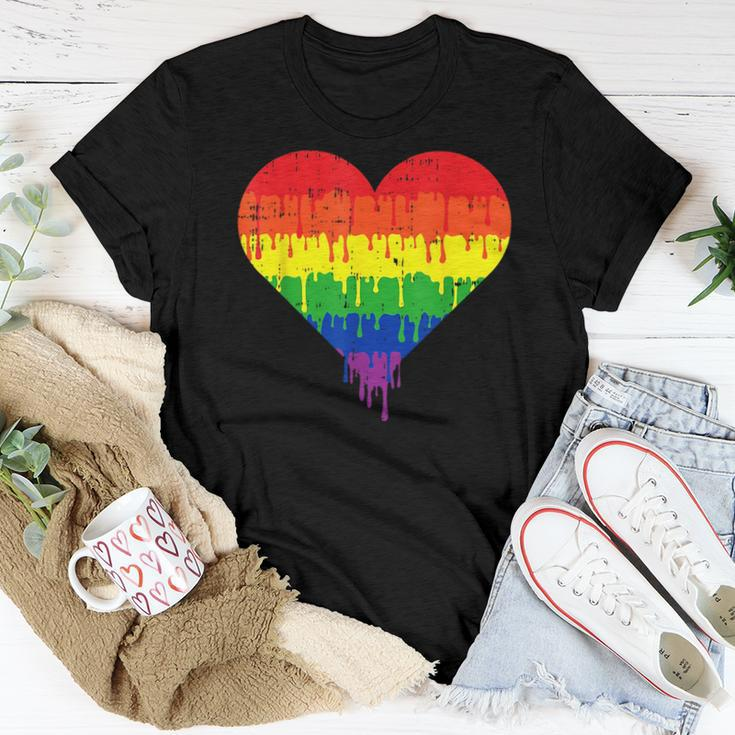 Gay Heart Pride Rainbow Flag Lgbtq Inspirational Lgbt Women T-shirt Unique Gifts