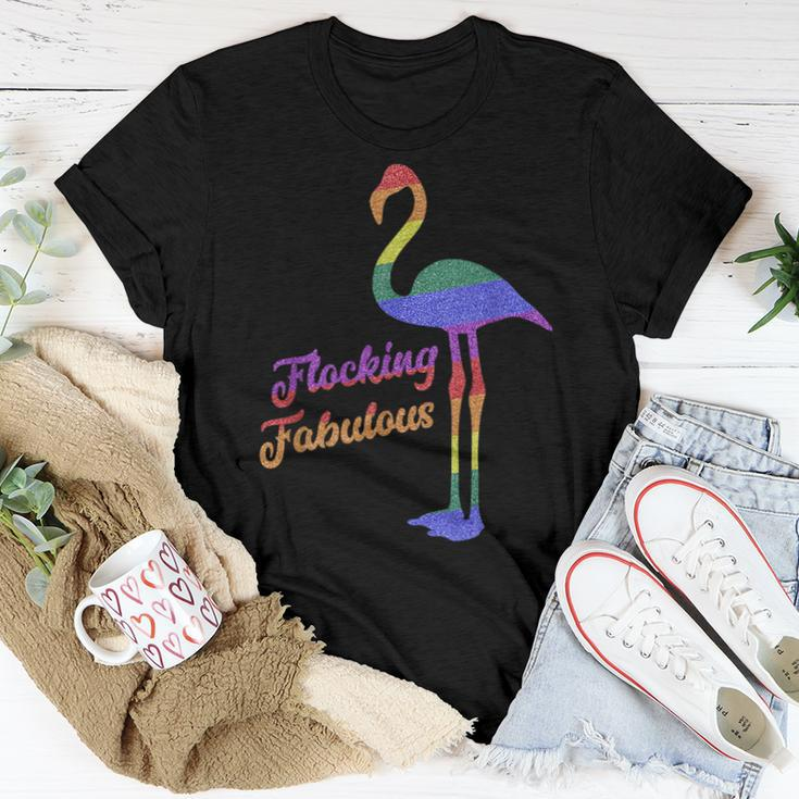 Gay Pride Rainbow Flamingo Lgbt PrideWomen T-shirt Unique Gifts