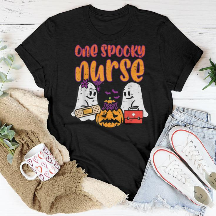 Ghosts One Spooky Nurse Halloween Nurse Fall Scrub Rn Women Halloween Nurse Women T-shirt Unique Gifts