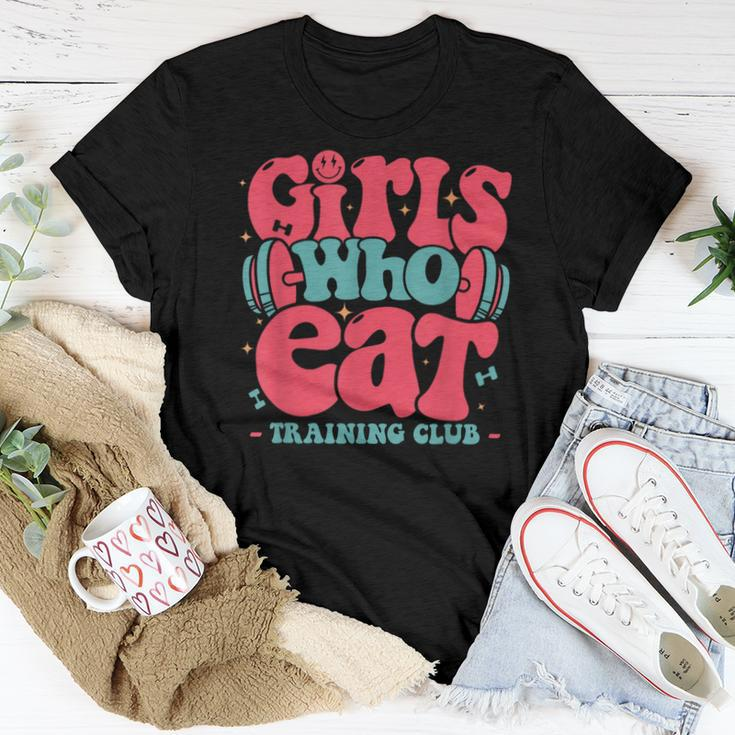 Girls Who Eat Training Club Barbell Fitness Gym Girls Women T-shirt Unique Gifts
