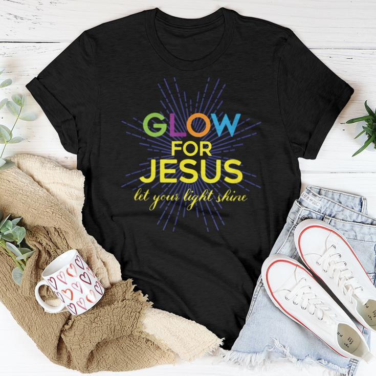 Glow For Jesus - Let Your Light Shine - Faith Apparel Faith Women T-shirt Unique Gifts