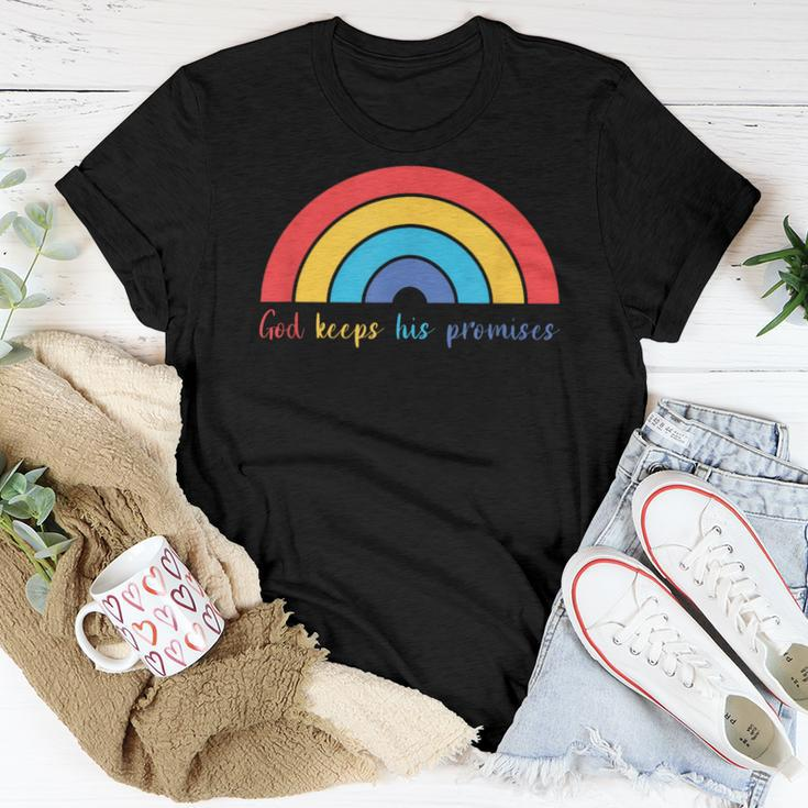 God Keeps His Promises Rainbow Lovely Christian Christianity Women T-shirt Unique Gifts