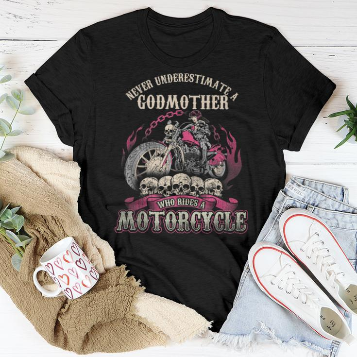 Godmother Biker Chick Lady Never Underestimate Motorcycle Women T-shirt Funny Gifts