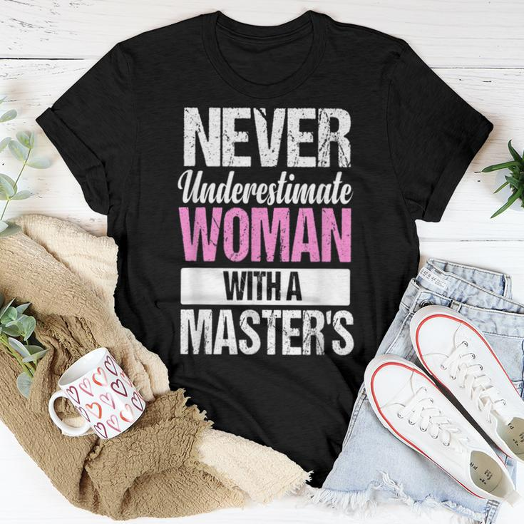 Graduation For Her Never Underestimate Woman Master's Women T-shirt Personalized Gifts
