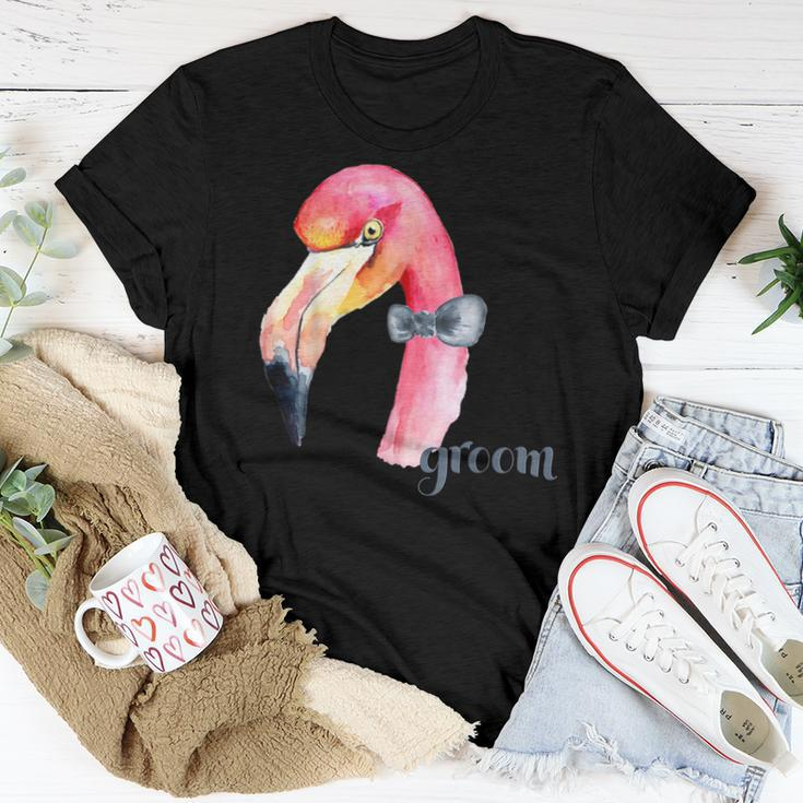 Groom Flamingo Love Bride Future Husband Wed Marriage Women T-shirt Unique Gifts