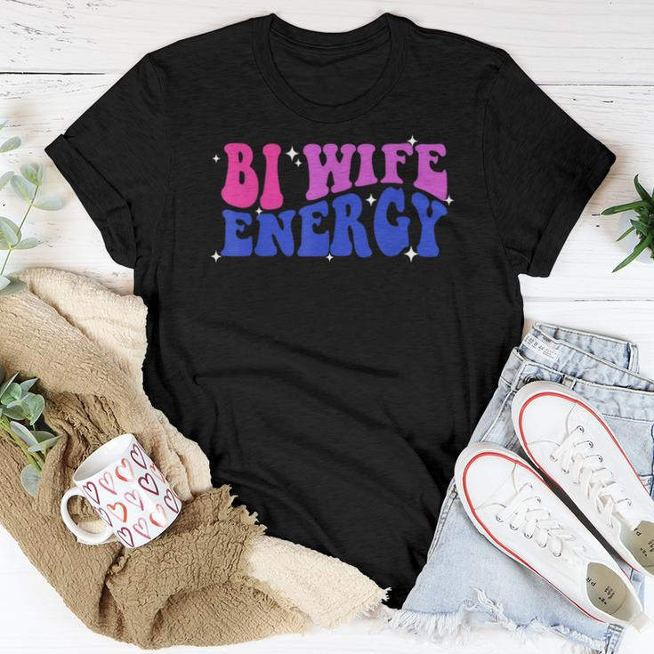 Groovy Bi Wife Energy Lgbtq Vintage Bisexual Pride Lgbt Women T-shirt Unique Gifts