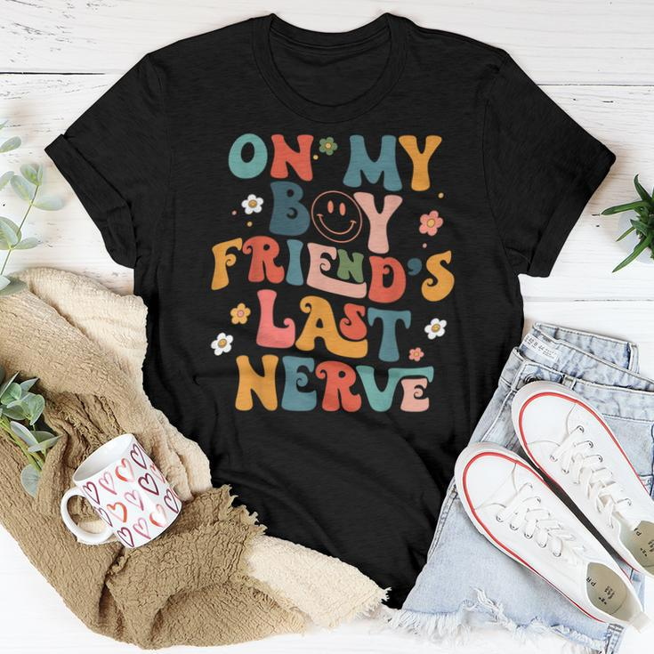 Groovy On My Boyfriends Last Nerve Retro Couple Women T-shirt Unique Gifts