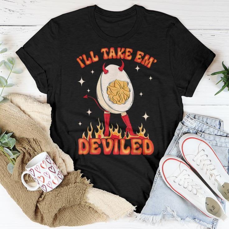 Groovy I'll Take Em' Deviled Thanksgiving Egg For Mens Women T-shirt Unique Gifts