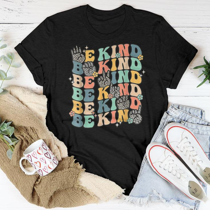 Groovy Be Kind Hand Sign Asl Communicate Sped Language Spell Women T-shirt Unique Gifts