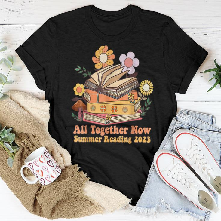 Groovy All Together Now Summer Reading 2023 Book Flower Women T-shirt Unique Gifts