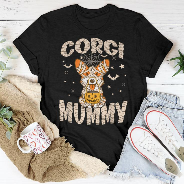 Halloween Costume Dog Lover Owner Outfit Adult Corgi Mummy Women T-shirt Funny Gifts