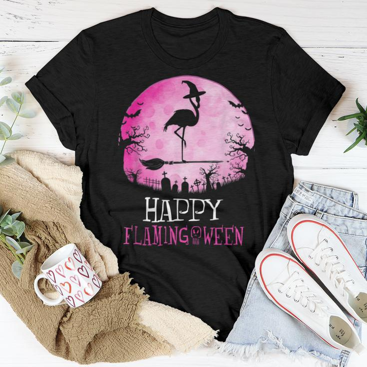 Happy Flamingoween Flamingo Witch Halloween Costume Women T-shirt Unique Gifts