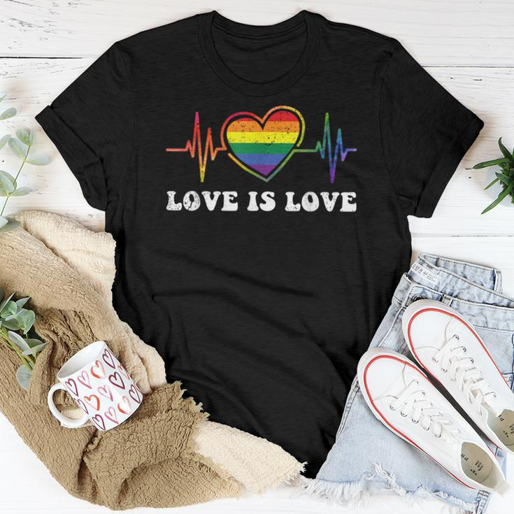 Heart Pulse Lgbt-Q Gay Lesbian Pride Rainbow Love Nurse Women T-shirt Unique Gifts
