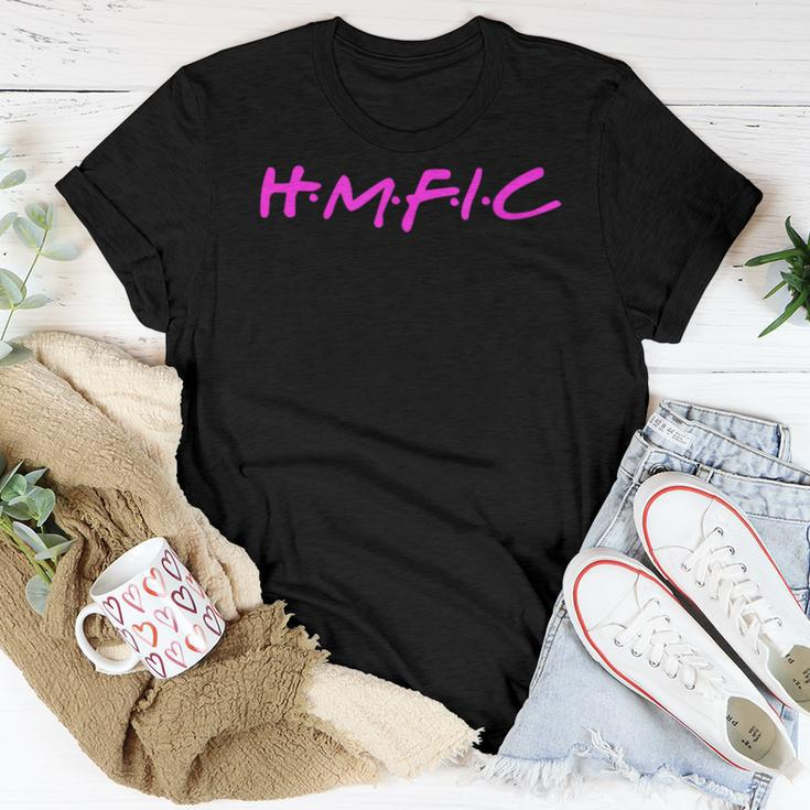 Hmfic With Bright Pink Head Mother Fucker In Charge Women T-shirt Unique Gifts