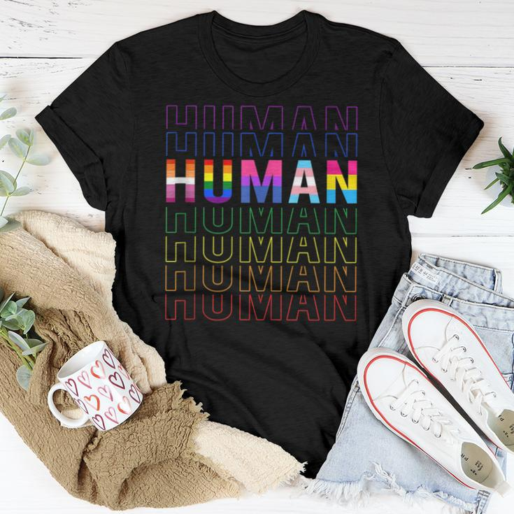Human Lgbt Month Gay Pride Rainbow Transgender Lesbian Women T-shirt Unique Gifts