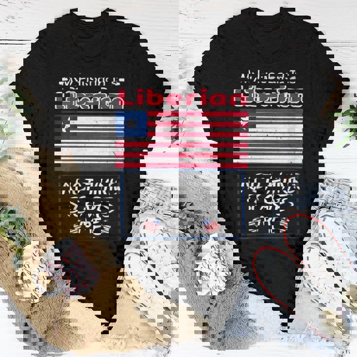 My Husband Is Liberian Liberia Flag Heritage Roots Pride Women T-shirt Unique Gifts