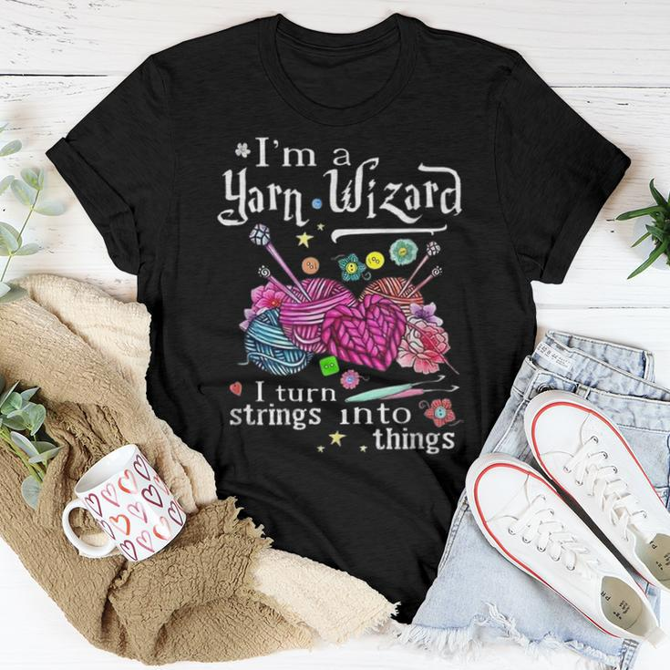 I'm A Yarn Wizard I Turn Strings Knitting Women T-shirt Funny Gifts