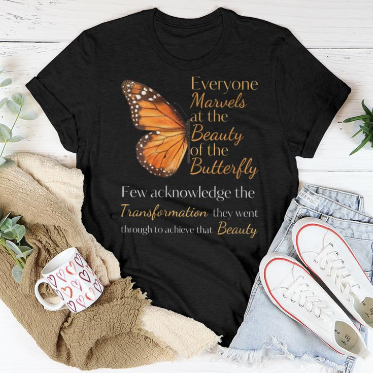 Inspirational Butterfly Transformation Quote Women T-shirt Unique Gifts