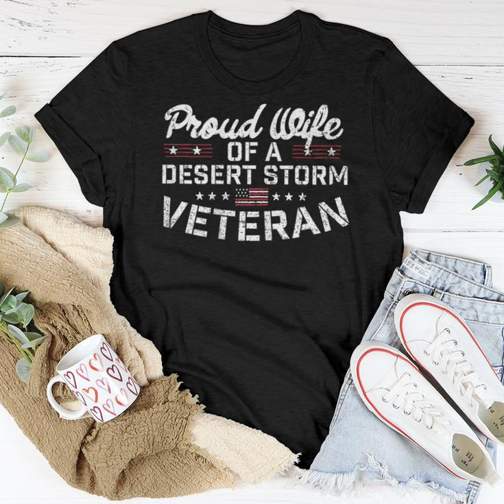 Iraq Military Proud Wife Of A Desert Storm Veteran Women T-shirt Unique Gifts