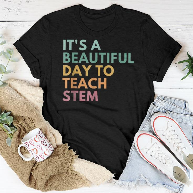 Its A Beautiful Day To Teach Stem Teacher Science Technology Women T-shirt Funny Gifts
