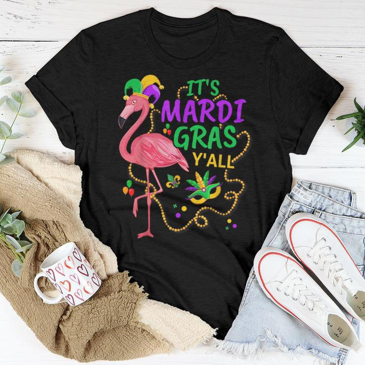 Its Mardi Gras Yall Jester Flamingo Fat Tuesday Parades Women T-shirt Unique Gifts
