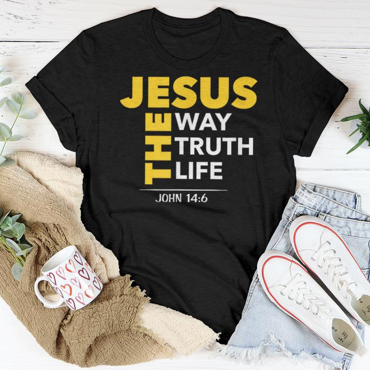 Jesus The Way Truth Life John 146 Christian Bible Women T-shirt Unique Gifts