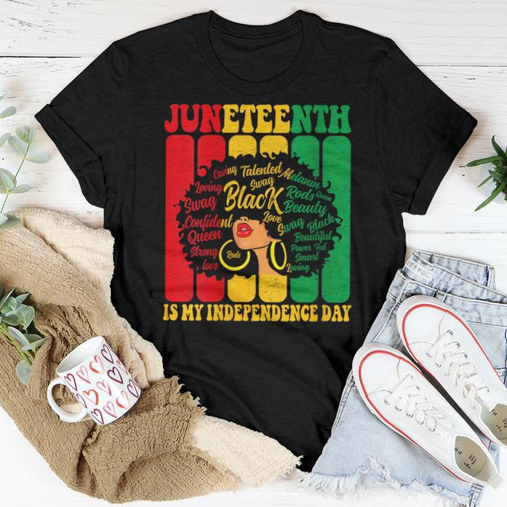 Junenth Is My Independence Day Black Women Afro Melanin Women T-shirt Funny Gifts