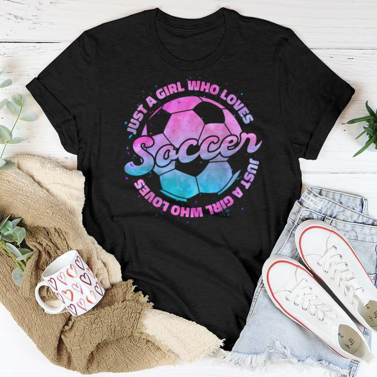 Just A Girl Who Loves Soccer Football Girl Women T-shirt Funny Gifts
