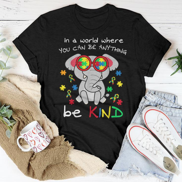 Be Kind Elephant Puzzle Inspirational Autism Awareness Women T-shirt Unique Gifts
