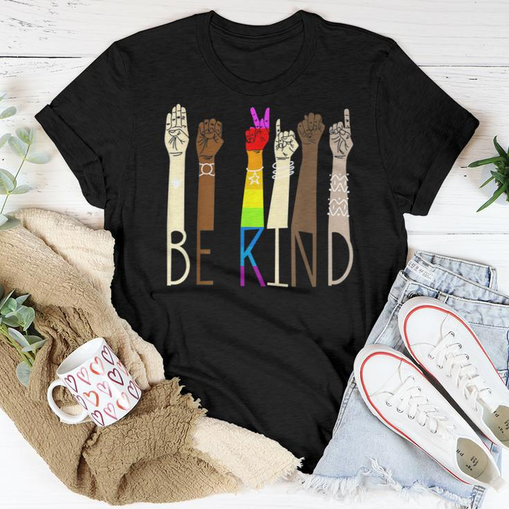 Be Kind Sign Language Hand Talking Lgbt Gay Les Pride Asl Women T-shirt Unique Gifts