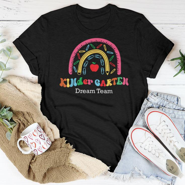 Kindergarten Dream Team Rainbow Welcome Back To School Women T-shirt Funny Gifts