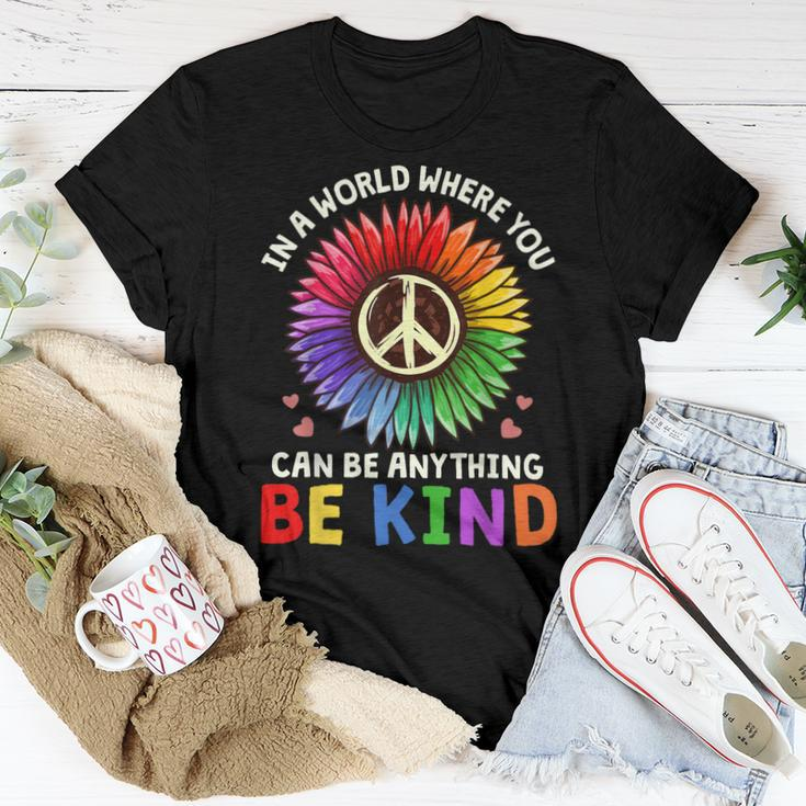 Kindness Be Kind Peace Sign Flower Antibullying Women T-shirt Unique Gifts