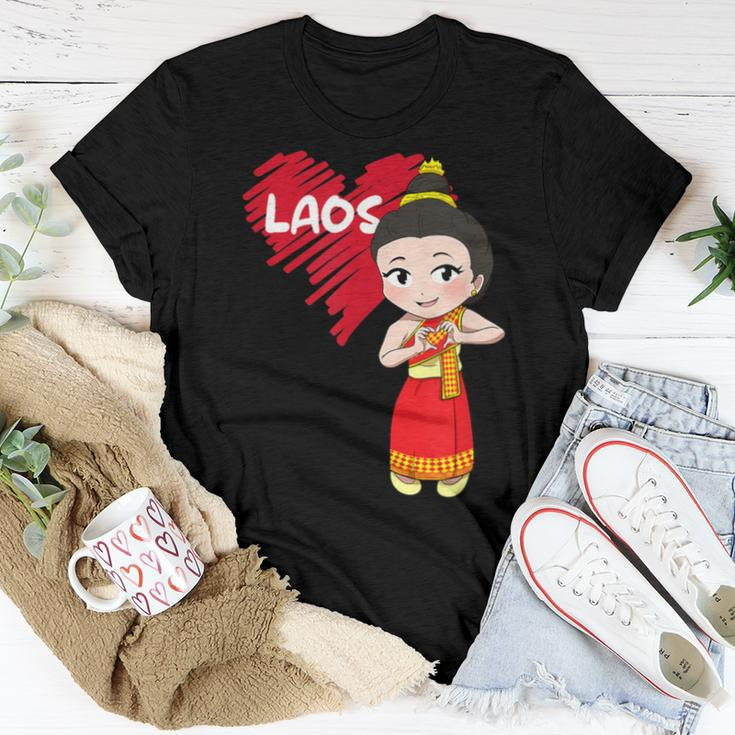 Laos Lao Laotian Proud Flag Traditional Dress Lao Sinh Girl Women T-shirt Unique Gifts
