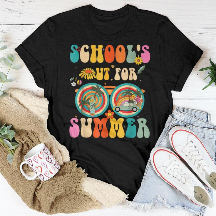 Last Day Of Schools Out For Summer Teacher Sunglasses Groovy Women T-shirt Unique Gifts