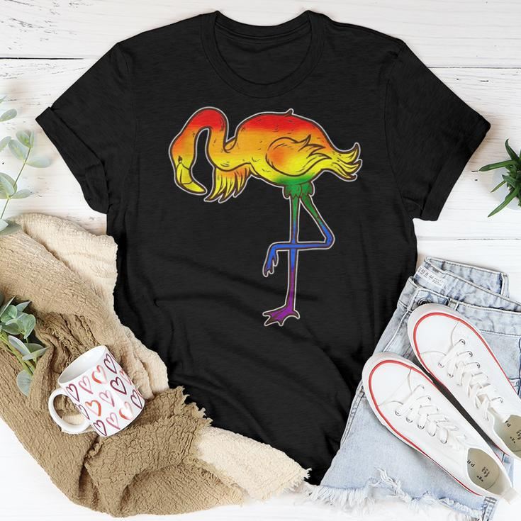 Lesbian Gay Bisexual Transgender Queer Flamingo Flag Women T-shirt Unique Gifts