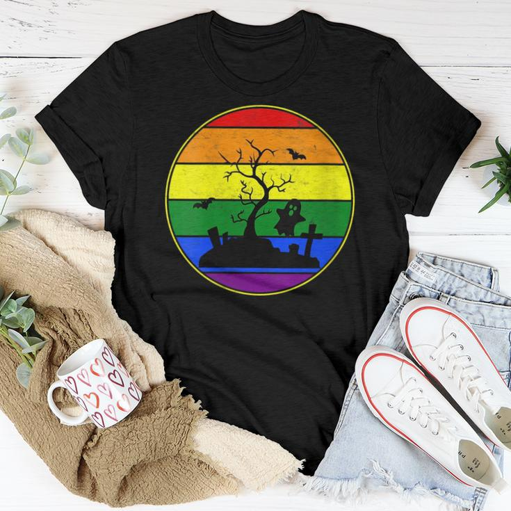 Lesbian Stuff Lgbtq Gay Goth Pride Rainbow Spooky Graveyard Women T-shirt Unique Gifts
