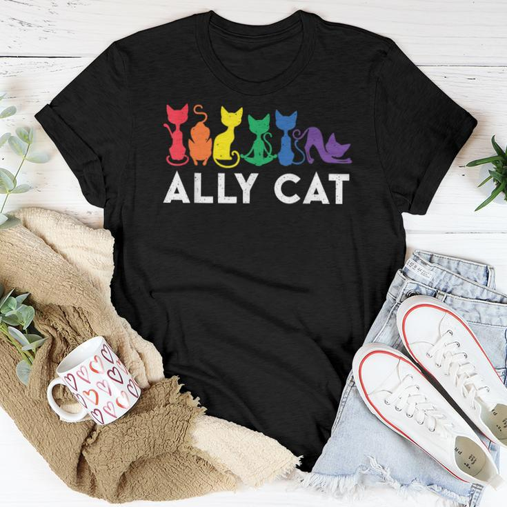 Lgbt Ally Cat Be Kind Gay Rainbow Lgbtq Women T-shirt Unique Gifts