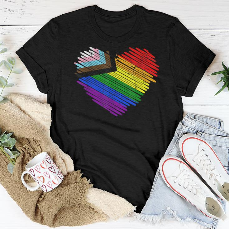 Lgbt The Modern Pride Flag Heart Pride Rainbow Women T-shirt Funny Gifts