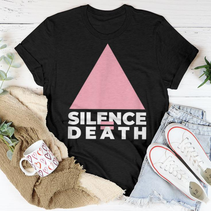 Lgbtq Gay Pride Equality Silence Death Women T-shirt Unique Gifts