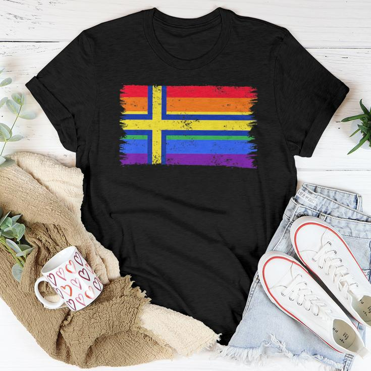 Lgbtq Rainbow Flag Of Sweden Swedish Gay Pride Women T-shirt Unique Gifts