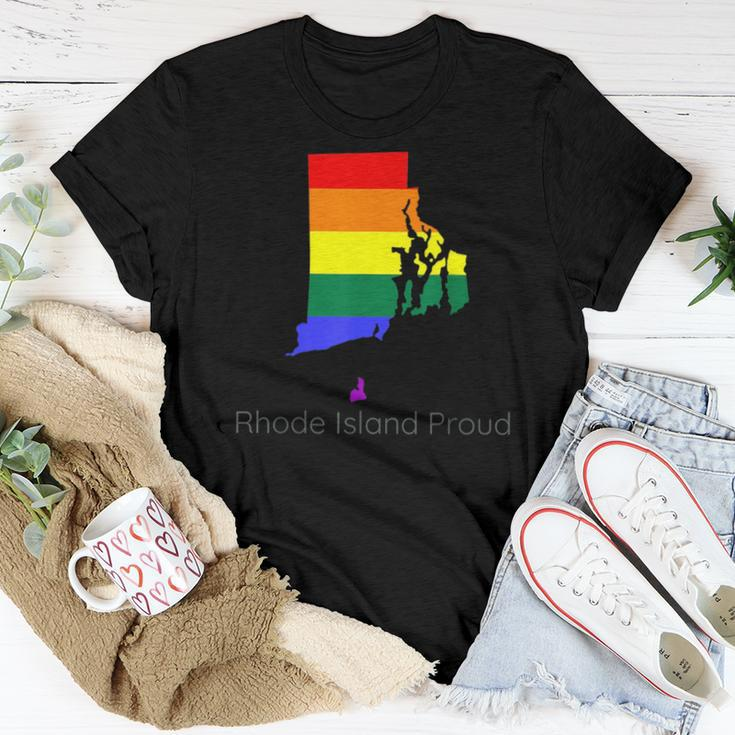 Lgbtq Rhode Island Gay Pride Proud Rainbow Flag Love Is Love Women T-shirt Unique Gifts